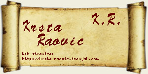 Krsta Raović vizit kartica